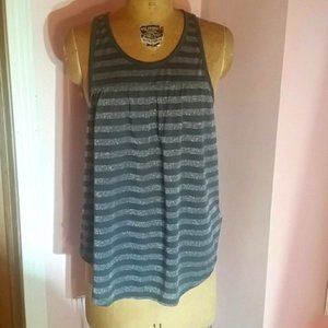 American Eagle Gray and Silver Striped Tank